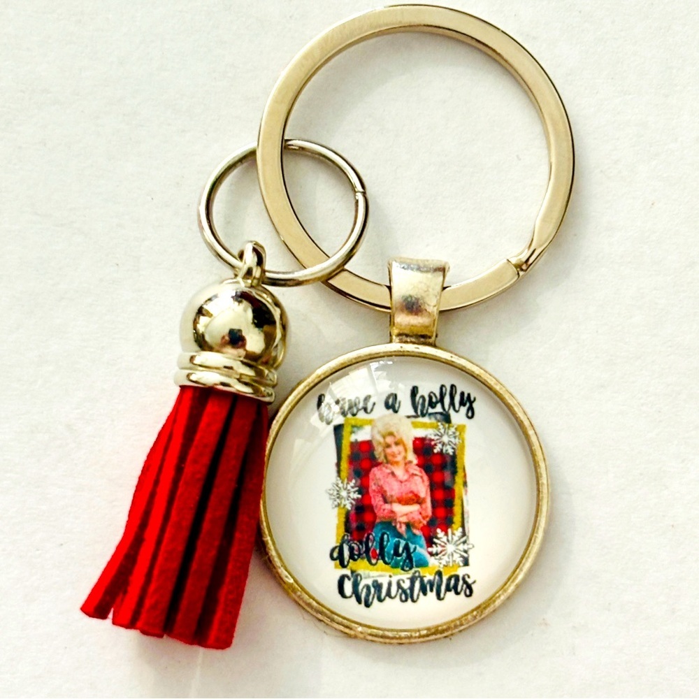 Dolly Parton Xmas Tassel Keychain, Handmade, NWT